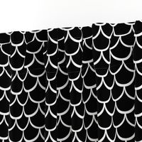 2" Fish Scale Pattern | Black and White Collection