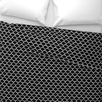 2" Fish Scale Pattern | Black and White Collection