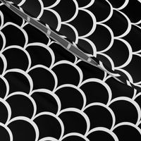 2" Fish Scale Pattern | Black and White Collection