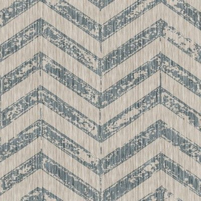 French Shabby ZigZag - Antique Blue