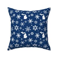 Michigan Snowflakes Dark Blue