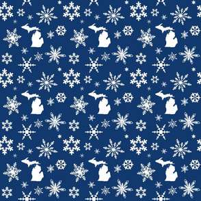 Michigan Snowflakes Dark Blue