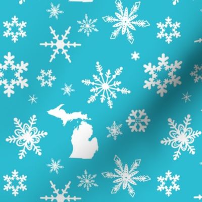 Michigan Snowflakes Teal