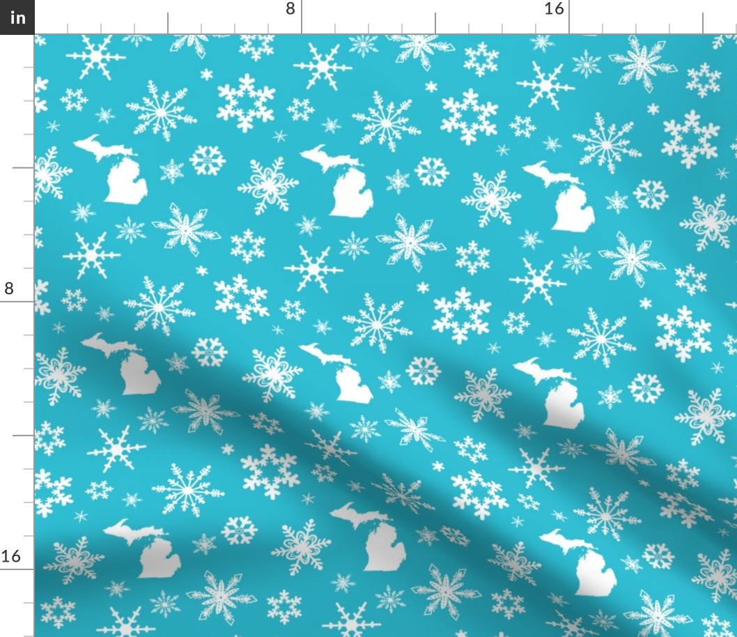 Michigan Snowflakes Teal