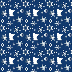 Minnesota Snowflakes Dark Blue