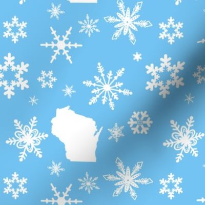 Wisconsin Snowflakes Blue