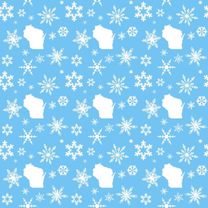 Wisconsin Snowflakes Blue