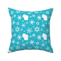 Wisconsin Snowflakes Teal