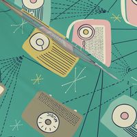 Mid-century Transistor Radio and Atomic Stars