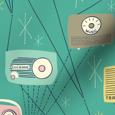 Mid-century Transistor Radio and Atomic Stars