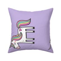 Unicorn & Hearts Rainbow Purple Pillow Plush Plushie Softie Cut & Sew