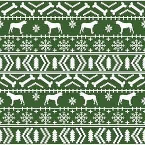 english mastiff fair isle - sweater, holiday, xmas, christmas, dog breed design - green