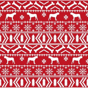 english mastiff fair isle - sweater, holiday, xmas, christmas, dog breed design - red