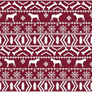 english mastiff fair isle - sweater, holiday, xmas, christmas, dog breed design - burgundy