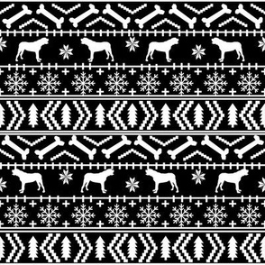 english mastiff fair isle - sweater, holiday, xmas, christmas, dog breed design - black