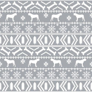 english mastiff fair isle - sweater, holiday, xmas, christmas, dog breed design -  grey