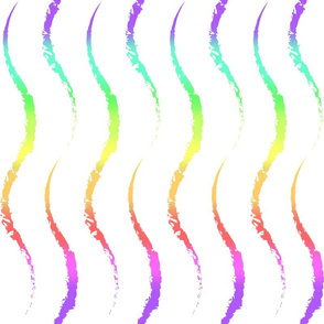 Vertical Wave -rainbow on white