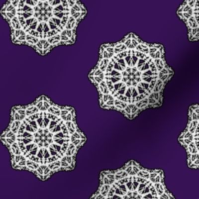 Heirloom Lace Doilies on Dark Mulberry