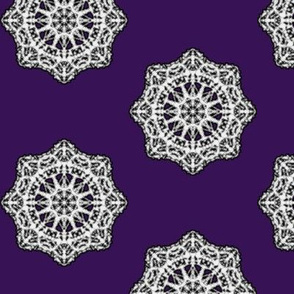 Heirloom Lace Doilies on Dark Mulberry