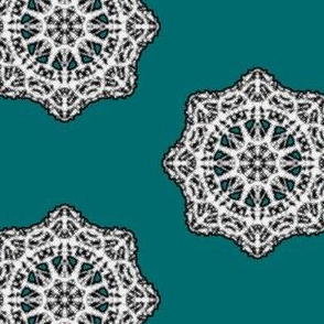 Heirloom Lace Doilies on Pretty Teal