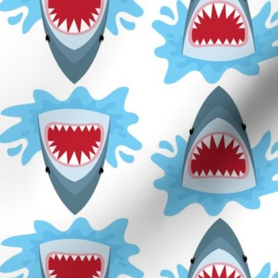 Shark Sharks Pattern Red Mouth