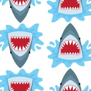 Shark Sharks Pattern Red Mouth