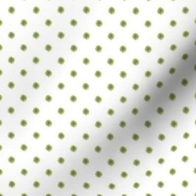 Soft Green Pollka Dot Pattern on White