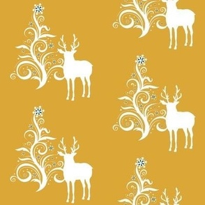 Buck with stylized tree Gold