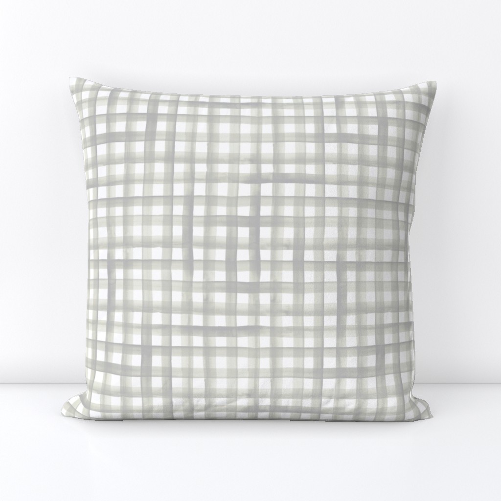 watercolor plaid-soft gray sage