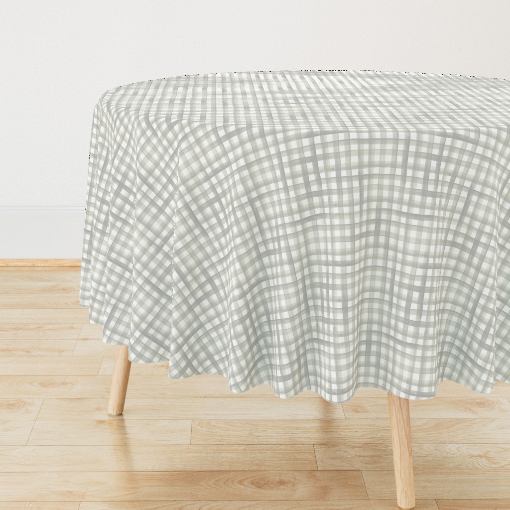 watercolor plaid-soft gray sage