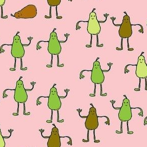 Dancing Pears Brown and Pink