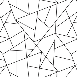 Random Geometric Lines Triangle Pattern | Black on White