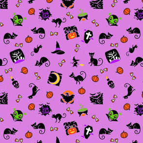Halloween Spooks On Purple
