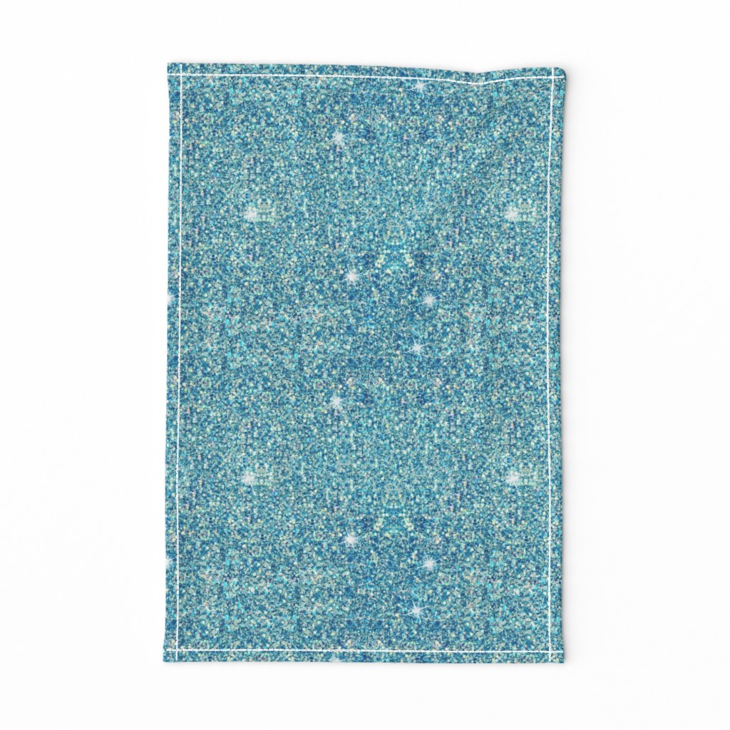 Aqua mermaid faux glitter sparkles