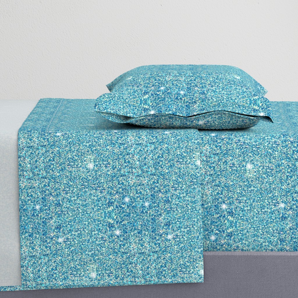 Aqua mermaid faux glitter sparkles