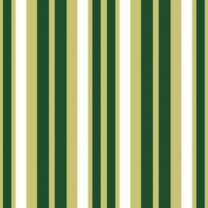 Vertical Green Gold White Stripes