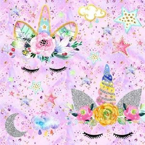 unicorn confetti pink/lilac glitter