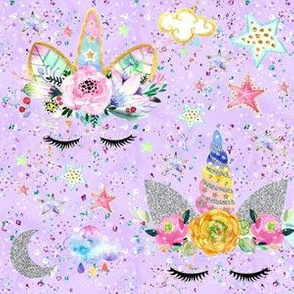 unicorn confetti purple glitter sparkles