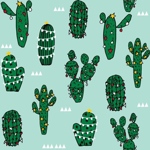 LARGE - christmas cactus // cute xmas holiday cacti fabric cute cactus fabrics