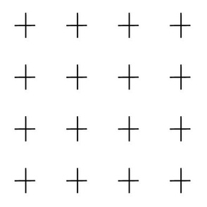 2" Swiss Cross Plus Sign Pattern | Black on White