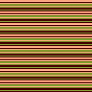 BNS7 - Narrow Marbled Mystery Crosswise Stripe in green - brown -pastel peach