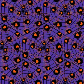 Spiders Love Halloween on Purple