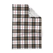 Scottish Tartan Plaid | Black, White, Tan and Red