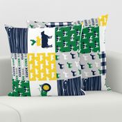 farm life - wholecloth green, yellow, and navy - woodgrain C18BS (90)