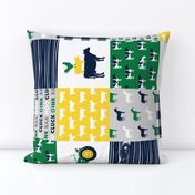 farm life - wholecloth green, yellow, and navy - woodgrain C18BS (90)