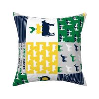 farm life - wholecloth green, yellow, and navy - woodgrain C18BS (90)