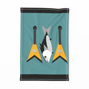 Can't Tune-A-Fish_ towel blue grey