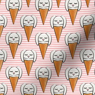 bunny ice-cream cones -light pink stripes