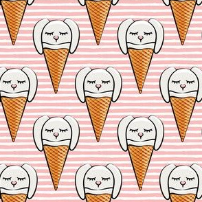 bunny ice-cream cones -light pink stripes