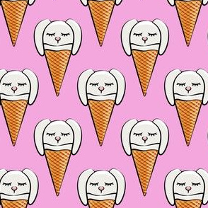 bunny ice-cream cones - pink